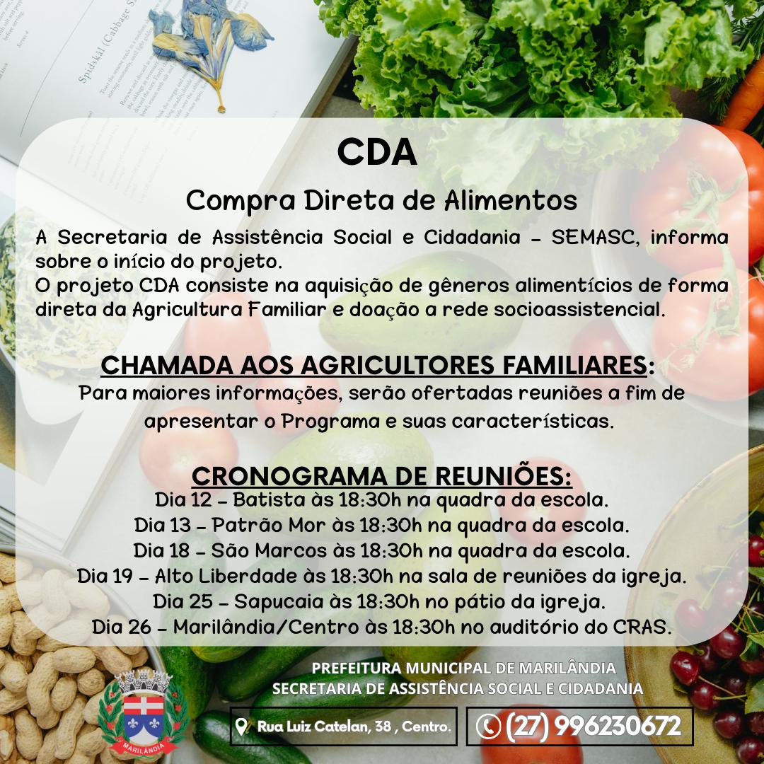 CDA -  A Secretaria de Assistência Social e Cidadania informa sobre o início do projeto 